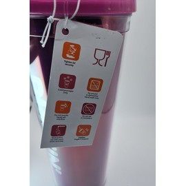 Dunkin' Donuts NEW DUNKIN DONUTS 24 OZ PURPL HEARTS VALENTINES DAY TUMBLER - HEART SHAPED STRAW