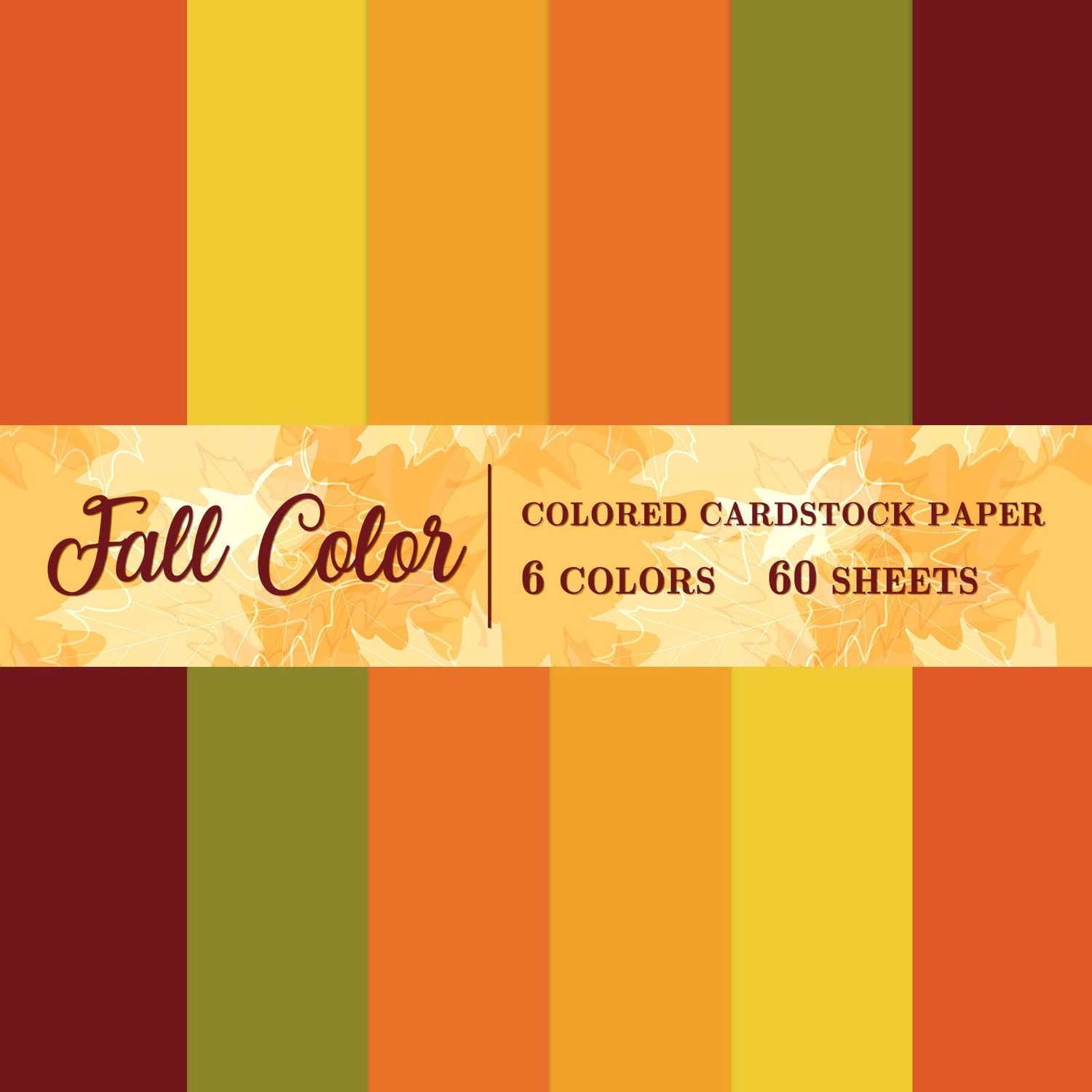 Generic AnyDesign 60 Sheet 8.5 x 11 Inch Fall Color Thick Paper Card ...