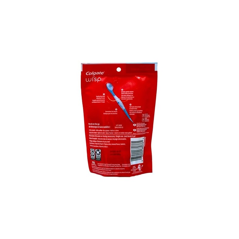 Colgate Max Fresh Wisp Disposable Mini Toothbrush, Peppermint , 3