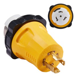 Suplevel NEMA L14-30P to SS2-50R RV Marine Power Generator Adapter, 30Amp Twist Lock Generator L14-30P Male Plug to 50Amp Marine Shore Power SS2-50R Female Plug with Locking Ring, 125V/250V