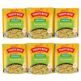 Tasty Bite Organic Thai Lime Rice, 8.8 Ounce, Pack of 6, Ready to Eat, Microwavable, Vegan, Gluten-Free