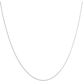 PRINS JEWELS 14 Carat 585 Gold Fine Round Anchor Chain Width 0.8 mm White Gold Chain - Choice of Length, White Gold, No Gemstone