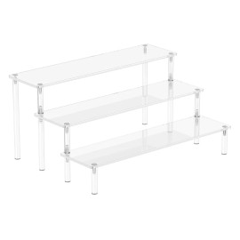 Aredpoook tAcrylic Risers Display Stands, 3 Tier Perfume Organizer Shelf & Clear