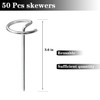 CHENGLAI 50 Pcs 3.54 Inch Round Stainless Steel Skewers for