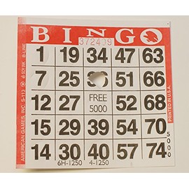 1 on Pushout Bingo Tarjetas de papel – Rojo – 250 tarjetas