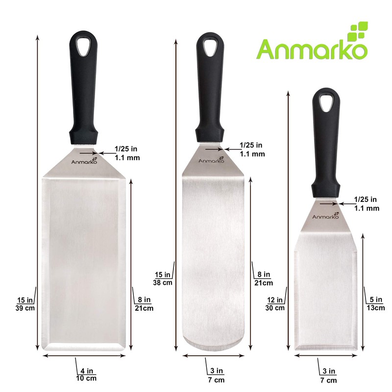 Griddle Spatula Set - Stainless Steel Metal Spatula and Griddle