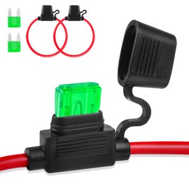 Inline Fuse Holder 12V 2 Pack, Extended Version 12 AWG Waterproof Fuse Holder 13.8 Inch, in Line Fuses Holders 12V with 2 Pcs Mini Car Fuses 30A Blade Holders for Automotive, Marine by XIOGZAXI