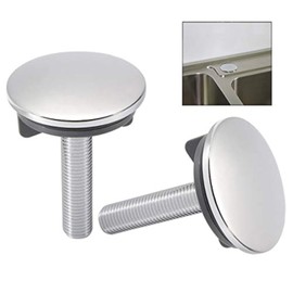 iwobi Kitchen Sink Tap Hole, Pack of 2 Stainless Steel Tap Hole Plugs, Tap Hole Lid, Blanking Plugs, Made of Brass Chrome-Plated