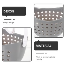 VILLFUL Gray Bathroom Hook Storage Basket Drainable Plastic Organizer for Toiletries Bathroom Essentials and Cleaning Supplies Versatile Storage Solution for Home