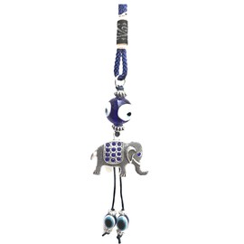 Rear View Mirror Accessories, Car Mirror Hanging Decorations for Rearview Mirror, Evil Eye Car Ornament, Charm, Pendant for Your Car (Elephant Design I)