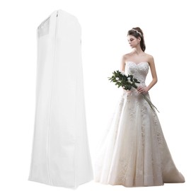 Wedding Dress Garment Bag Long 180 cm Garment Bag Long Garment Cover Long Breathable Dustproof with Zip for Wedding Dresses Evening Dresses Long Coats 180 x 60 x 40 cm (White)