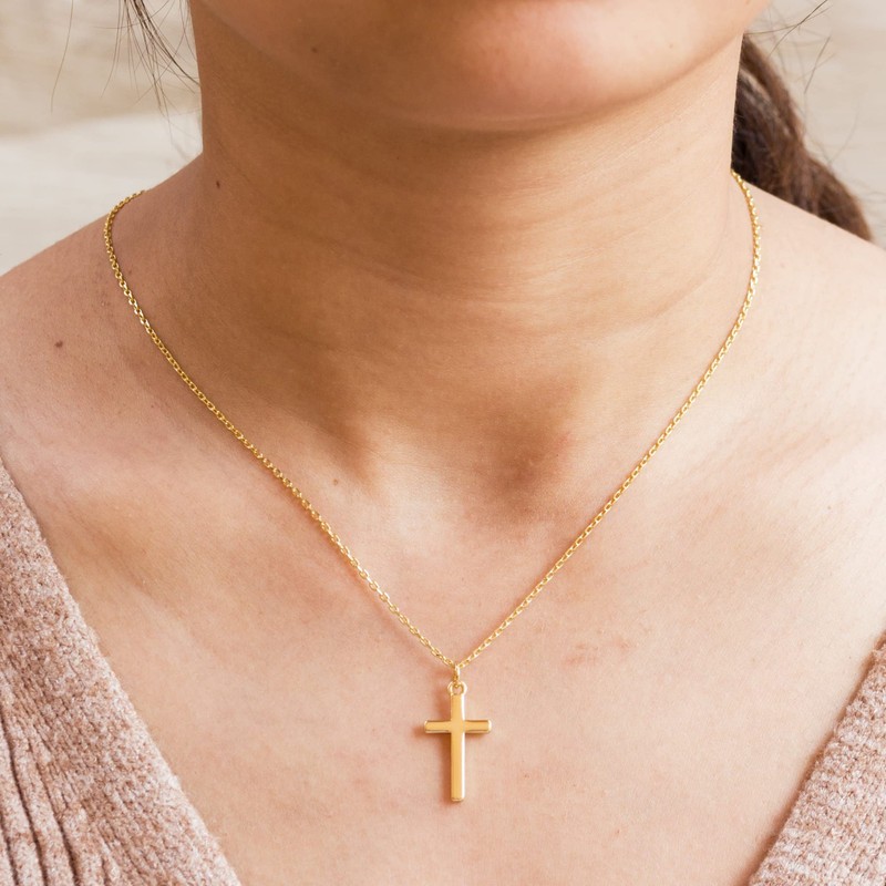 Philip Jones Gold Plated Cross Necklace
