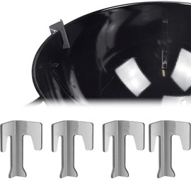 YUNYU 4 Stück Universal Feuerplatte Abstandshalter - Edelstahl Wärme Diffusor für BBQ Grill, Gas & Holzkohlebrenner, kompatibel mit den meisten Kugelgrills (Grillzubehör Set)