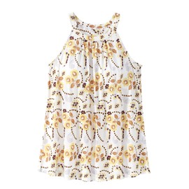 Orrpally Women Tank Tops Built in Bra Halter Tank Top Flowy Sleevless Padded Tank Top Small Flower XXXL