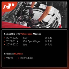 A-Premium - Bujías de iridio y platino compatibles con Volkswagen Jetta/Golf 2019-2020, Golf SportWagen 2019-2019, 1.4L, paquete de 4
