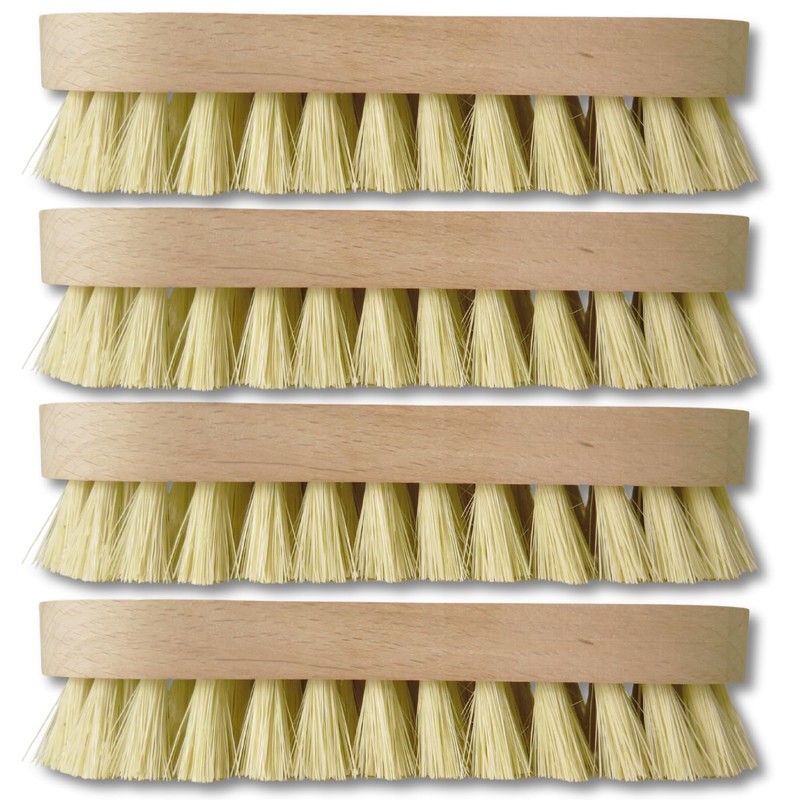 zederle Scrubbing Brushes with Ergonomic Beech Wood Handle (Pack of