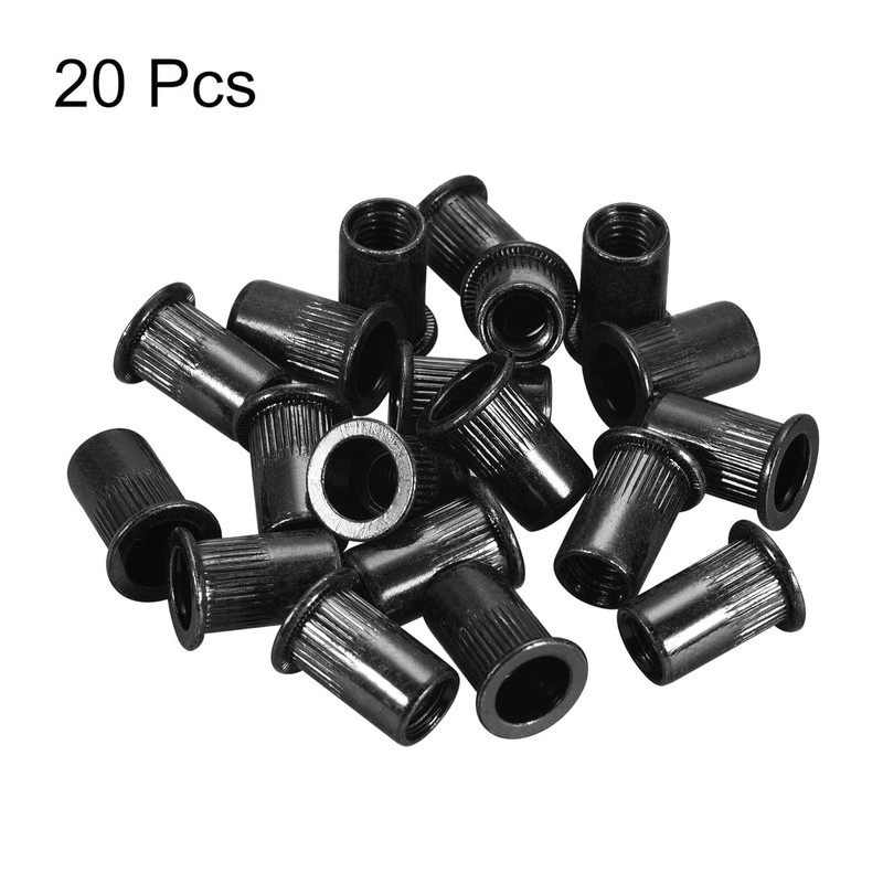 TA-VIGOR 20Pcs M8 Rivet Nuts, Carbon Steel Zinc-Plated Knurled Flat