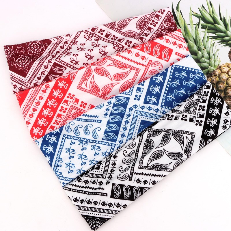 Red Black Blue Paisely Hair Head Bandana Headband for Women