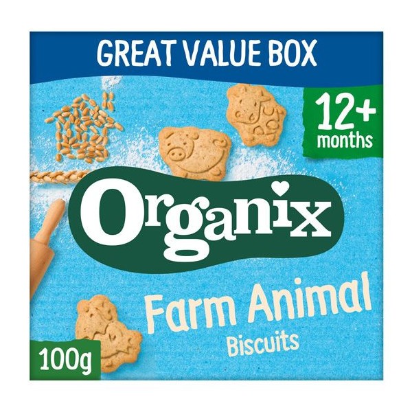 Organix Farm Animal Bio Biscuits For 12+Months 100gr