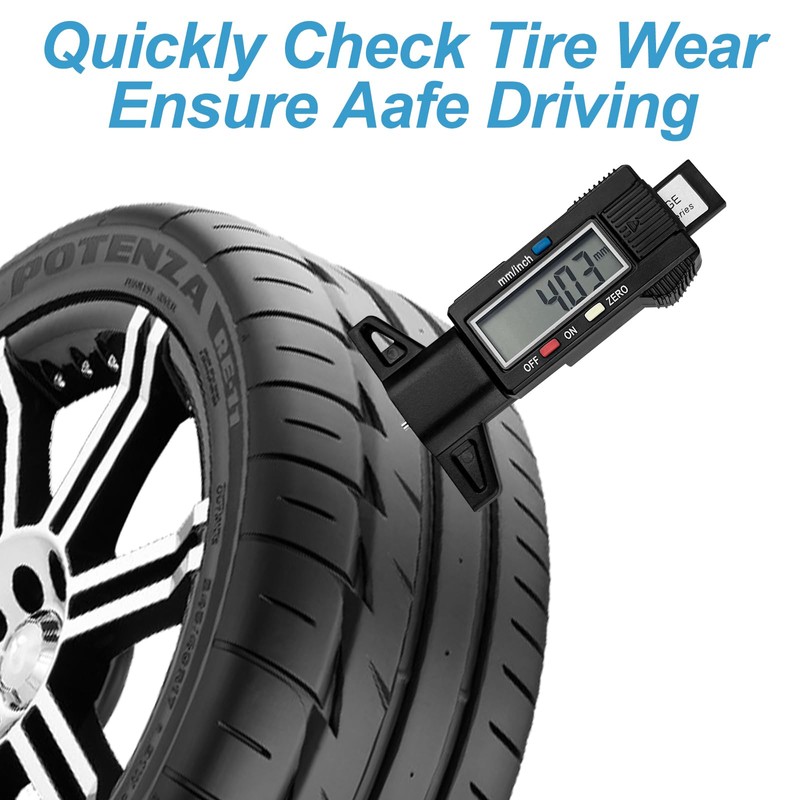 Gvolatee Tread Depth Gauge for Tyres, Tyre Tread Depth Gauge,