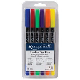 Leather Dye Pens, Basic, 6-Pack