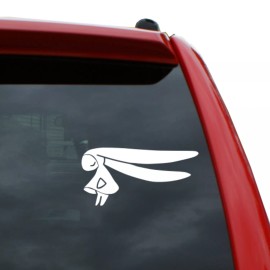 Black Heart Decals & More Chobits - Book Bunny Vinyl Decal | Color: White | 5" x 2.5"