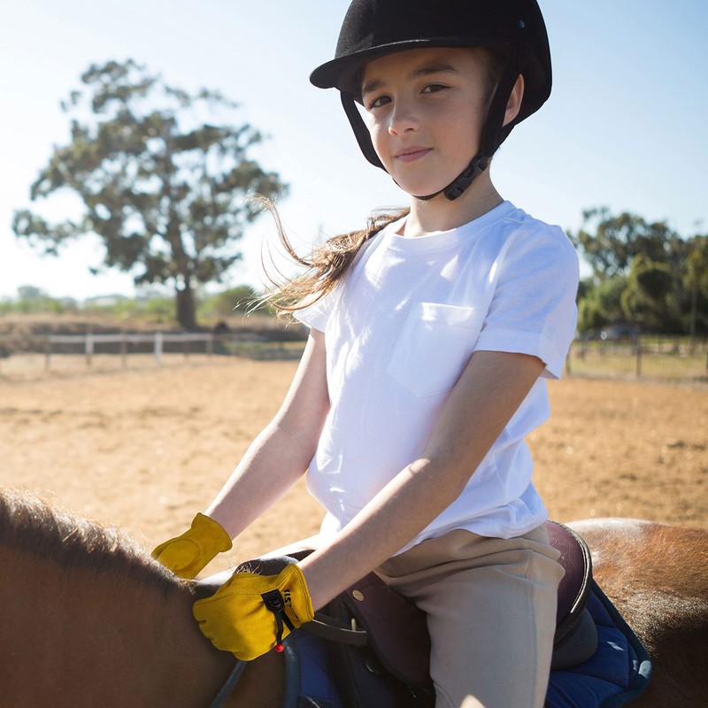 FEISHDEK Kids Work Gloves Age 2-14, Extra Soft Deerskin Suede,