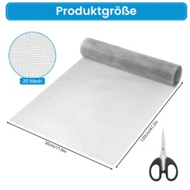 Stainless Steel Metal Grid, 20 Mesh Wire Mesh, Fine Mesh, Window Mesh, Mouse Grid, Basement Window Grid, Stainless Steel Mesh for Prevents Mice, Insects, Snakes, 30 x 120 cm