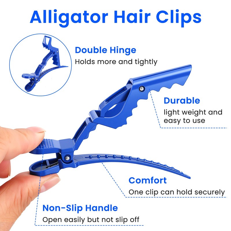 60 Pcs Alligator Sectioning Hair Clips Bulk, Plastic Salon Hairclip
