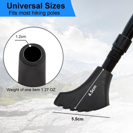 Hiking Pole Cap Non-Slip Hiking Pole Tip, Nordic Walking Poles Rubber Buffer End Trekking Hiking Pole Protection Trekking Poles Rubber Buffer - Horseshoe-Shaped