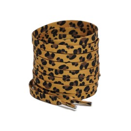 RYQAO Leopard Print Shoe Laces 5/16" Wide Shoelaces for Women Men (1, Leopard Brown)