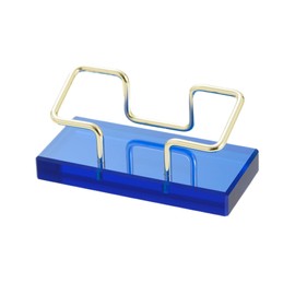 Leicraft Business Card Holder for Desk, Modern Card Organizers and Office Desk Accessories for Men and Women (Blue & Golden)