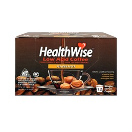 Healthwise Hazelnut 100% Colombian Coffee K-Cups Low Acid - Medium Roast, For Sensitive Stomachs, – 36 Count (Pack of 3)