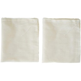 2 Pack Reusable Nut Milk Bags, 8"x10" Unbleached 100% Natural Cotton Fine Mesh Strainer Bags, Food Grade Cheese Cloth Filter for Cold Brew Coffee, Juice, Tea, Yogurt, Homemade Almond Milk