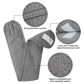 EODKSE Set of 3 Terry Cloth Hair Bands for Cosmetics and Spa Applications, Adjustable Hair Protection for Sports, Yoga, Facial Cleansing, Bath and Beauty Applications (Black, White, Grey)