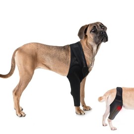 Dog Elbow Brace Protector Pads for Canine Elbow and Shoulder Front Leg Support for Dysplasia, Osteoarthritis, Elbow, Pressure Sores, Shoulder Dislocation (Black, S)