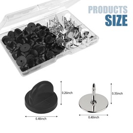 20 Pairs Pin and Backs, Backs Locking Tie Tack, Rubber Pin Backs, Tie Tacks Pins with Rubber, for Accessories Etc (20)