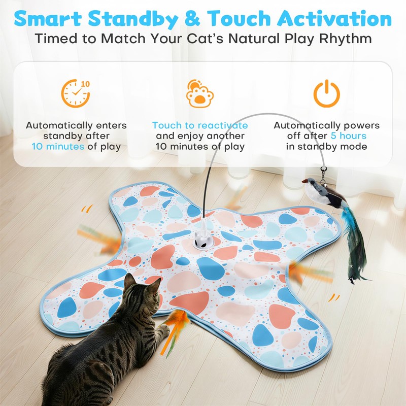PETSWEET Interactive Cat Toys with Bird, Hide and Seek Cat