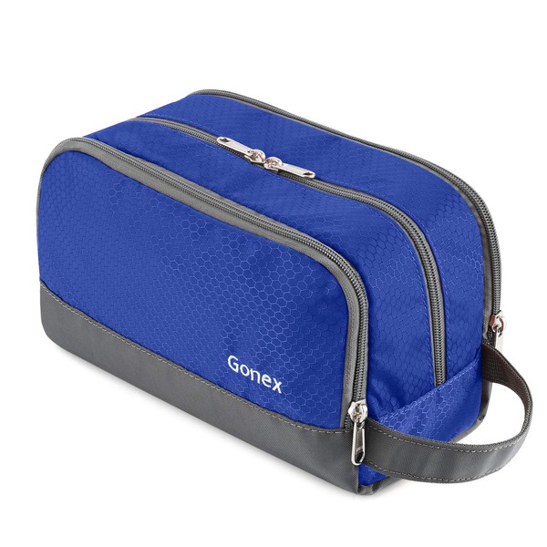 Gonex Travel Toiletry Bag Nylon, Dopp Kit Shaving Bag Toiletry Organizer Blue