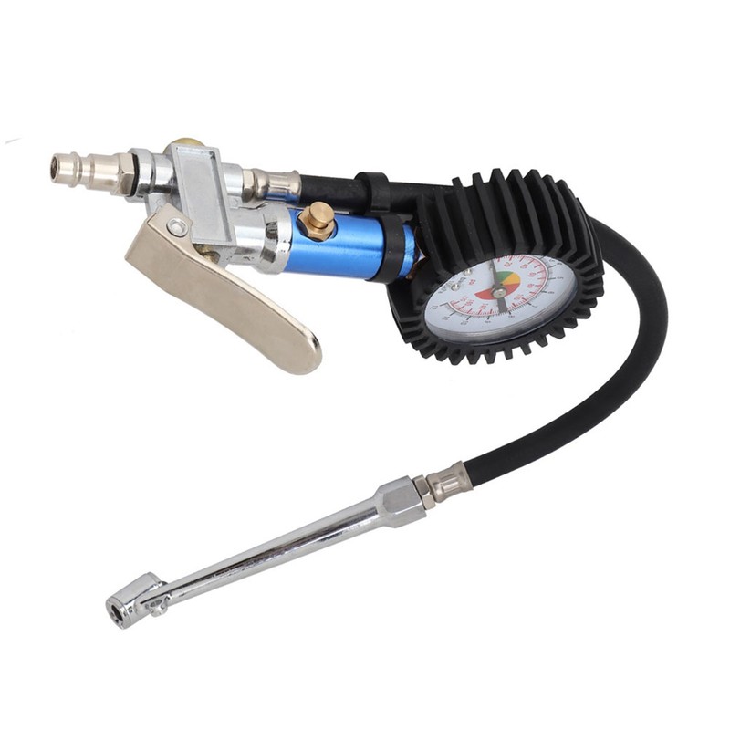 12 Bar Self clamping Tire Inflator with Air Pressure Gauge