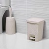 Addis 518145 Rattan Effect Square Bathroom Pedal Waste Trash Bin,