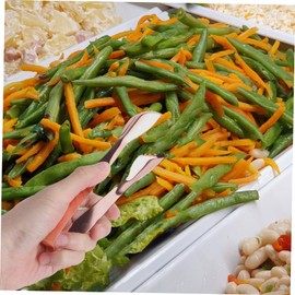 MAGICLULU Stainless Steel Ice Cube Tongs for Kitchen BBQ Grill Tongs Easy to Wash Multifunctional Rose Gold Design