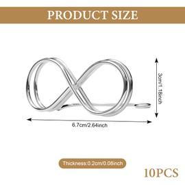 Emperoch 10 Pcs Table Number Holder Stands, 2.6inch Metal Table Card Holders, Bow Shape Photo Picture Cards Display Stand for Party Wedding Meeting Restaurant Birthday Office (Silver)
