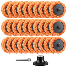 Shineboc Diamond Sanding Discs Set 2 Inch Quick Change Disc Surface Conditioning Disc with 1/4 Inch Holder for Die Grinder Surface Prep Strip Grind Polish Burr Finish Rust Paint Removal 31Pcs-Orange
