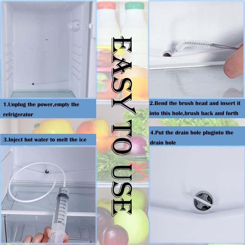 5 PCS Fridge Drain Hole Cleaning Tool Fridge Cleaning Kit