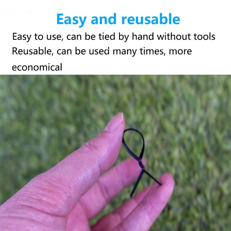 Tangser Plastic Black 4" Twist Ties, Reusable Cable Ties,Long Garbage