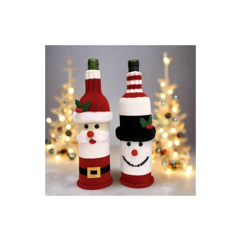 fonefunshop Festive Father Christmas & Snowman Bottle Cover