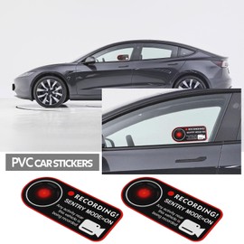 ECSiNG 2Pcs Sentry Static Stickers Camera Recording Window Stickers Sentinel Model Warning Stickers Static Stickers Car Stickers