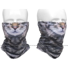 Dhana Style DMPG XMLG Type Multifunctional Face Neck Multi-functional Wear Neck Guard Bandana Cap Tactical Headwear Survival Game Cosplay Bicycle BMX Bike Outdoor, CAT-GRAY