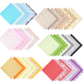 Pack of 50 Fabrics for Sewing, 20 x 20 cm, Patchwork Fabric, Cotton Fabric Scraps, Printed Fabric Packs, Colourful Pattern Cotton Fabric, Children's Fabrics for Sewing for Crafts, Clothing, DIY